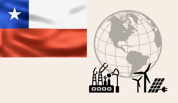 Chile flag in top left corner with