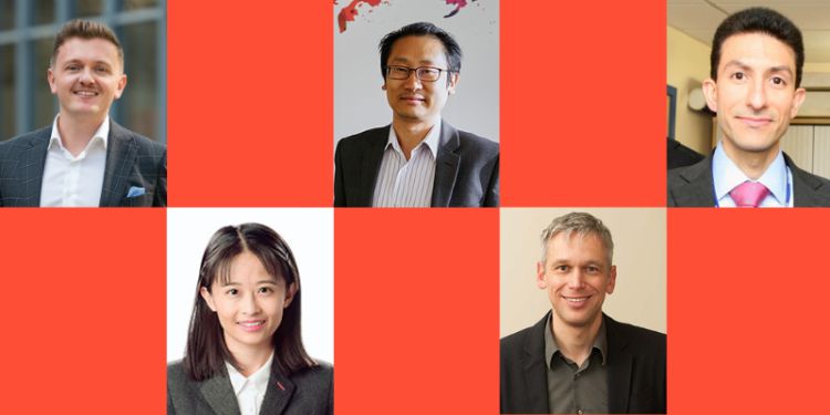 Headshots of Simon van Baal, Xingjie Wei, Chee Yew Wong, Krsto Pandza and Hutan Ashrafian