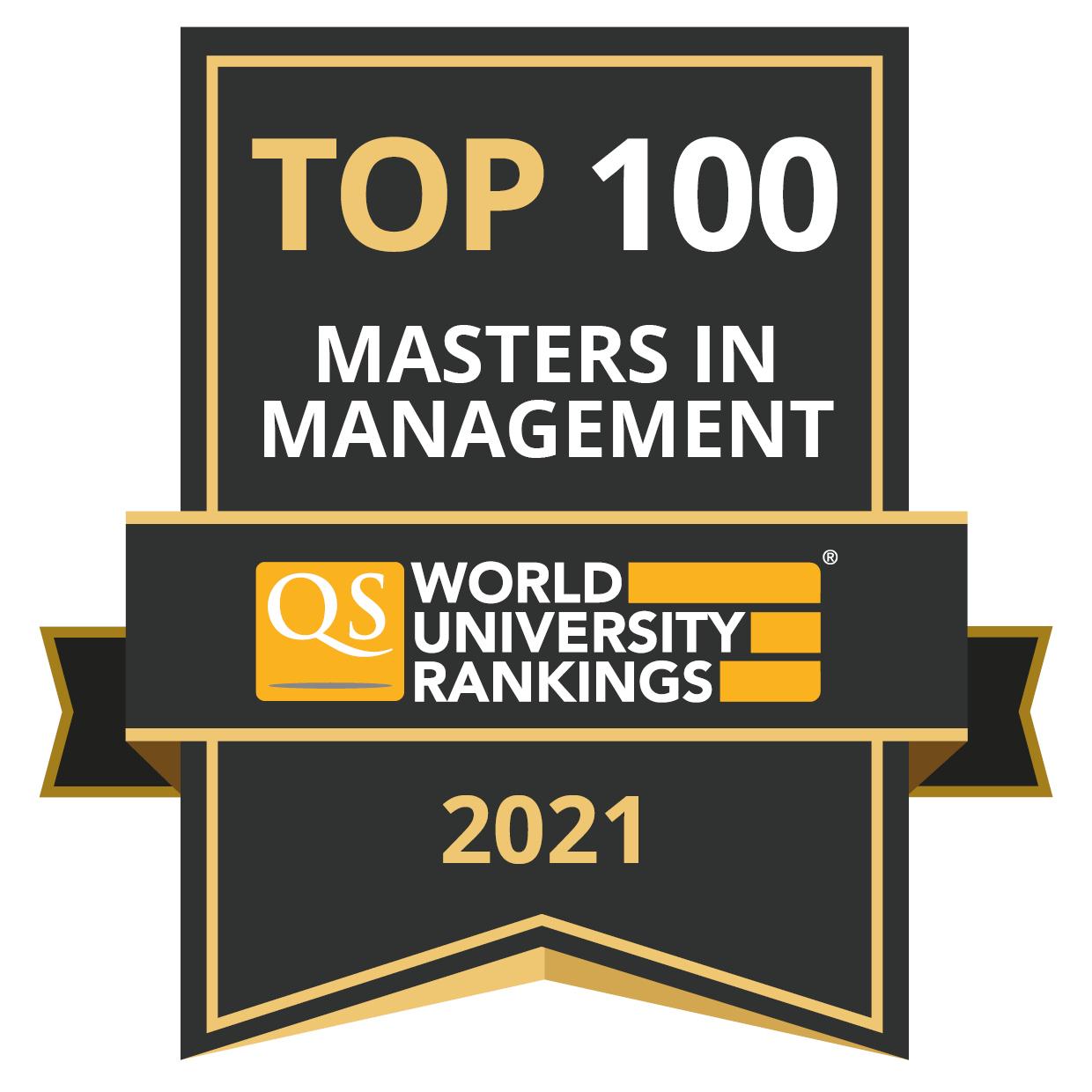 QS business masters top 100 bade for 2021