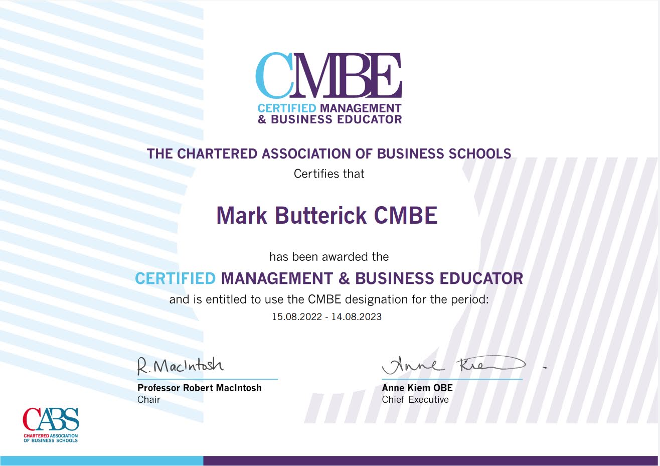 Mark Butterick CMBE