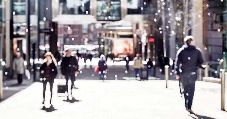 Abstract image of shoppers