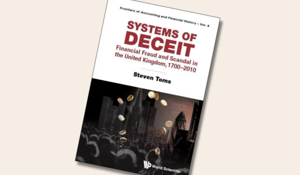 Front cover of book - "systems of deceit" - on a plain background