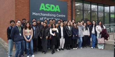 student cohort outside ASDA headquarters