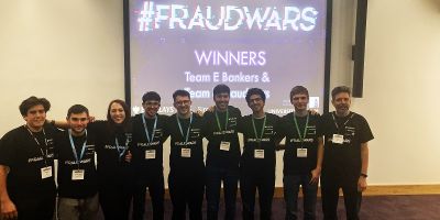 Photo of the winning teams at the Barclays and Symudine Hackathon