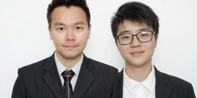 Hugo Lam and Chris Xiong face the camera