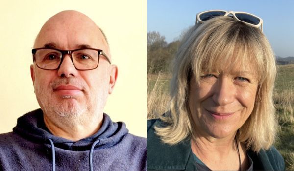 Headshots of Paul Hayes and Kate Macdonald