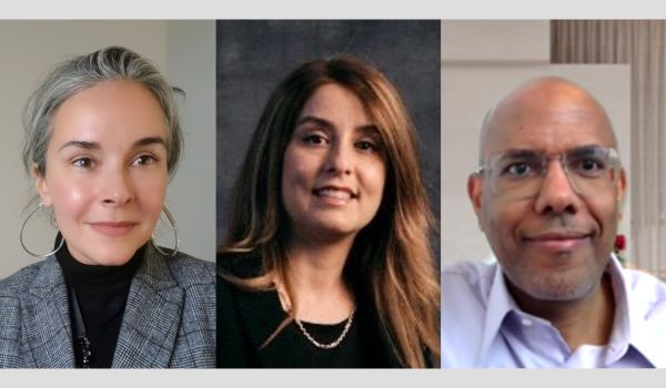 Headshots of Addi Manolopoulou, Shima Amini and Abdul Mohamed