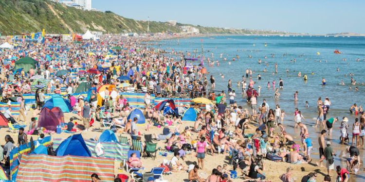 Beach in hot weather