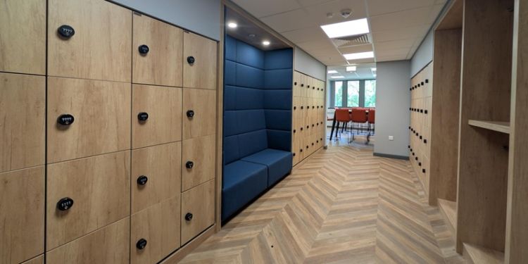 Corridor with lockers