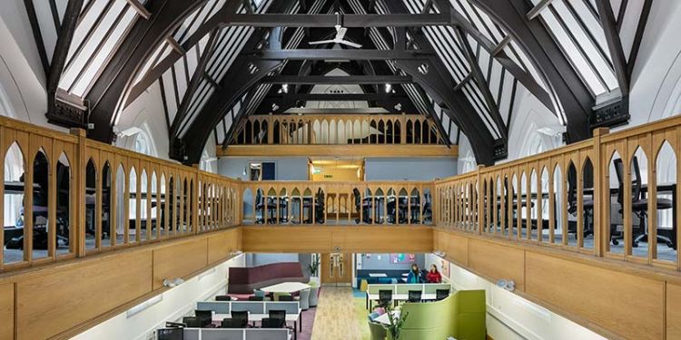 Postgraduate private study with wooden beams