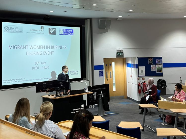 Professor Niall Hayes speaking at the Women in Business closing event