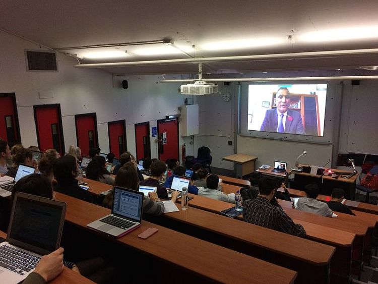 MEP delivers lecture live from Brussels