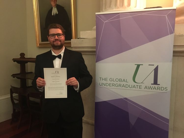 Alumnus celebrates 'Highly Commended' at the Global Undergraduate Awards