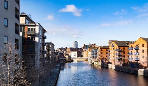 Leeds canal and buildings