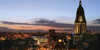 Leeds city at night