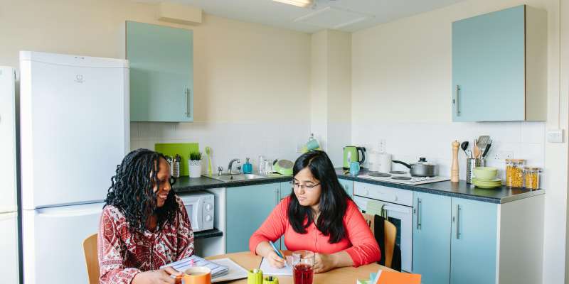 Postgraduate students in University accommodation.
